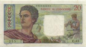 Tahiti P.21c 20 Francs (1963) (3+) 
