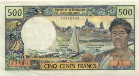 Tahiti, Frz. Übersee P.25a 500 Francs (1970) (2) 