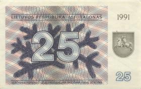 Litauen / Lithuania P.36b 25 (Talonas) 1991 (2) 