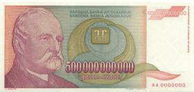 Jugoslawien / Yugoslavia P.137s 500 Milliarden Dinara 1993 Specimen (1) 