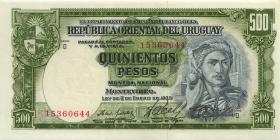 Uruguay P.040c 500 Pesos L. 1939 (1) 