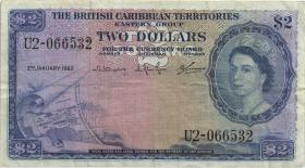 British Caribbean Territories P.08c 2 Dollars 1962 (3) 