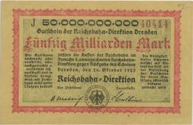 PS1178 Reichsbahn Dresden 50 Milliarden Mark 1923 (1/1-) 