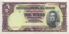 Uruguay P.041c 1000 Pesos L. 1939 (1967) (1) 