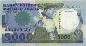 Madagaskar P.073b 5000 Francs = 1000 Ariary (1988-93) (1-) 