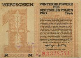 WHW-40 Winterhilfswerk 1 Reichsmark 1943/44 (1-) 