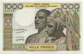 West-Afr.Staaten/West African States P.703Km 100 Francs (1959-65) (1) 