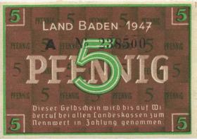 R.208b: Baden 5 Pfennig 1947 A (1) 