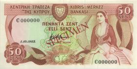 Zypern / Cyprus P.49s 50 Cents 1.10.1983 (1/1-) 
