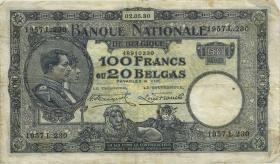 Belgien / Belgium P.102 100 Francs = 20 Belgas 2.5.1930 (3) 