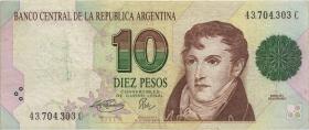 Argentinien / Argentina P.342b 10 Pesos (1992-1997) (3) 