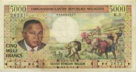 Madagaskar P.60 5000 Francs = 1000 Ariary (1966) (3+) 