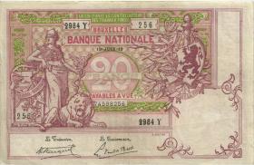Belgien / Belgium P.067 20 Francs 19.6.1919 (3+) 