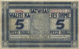 Lettland / Latvia P.03b 5 Rubel 1919 C (3) 