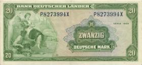 R.260 20 DM 1949 Bank Deutscher Länder (3+) P/X 