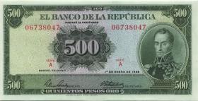 Kolumbien / Colombia P.411a 500 Pesos Oro 1968 (1) 