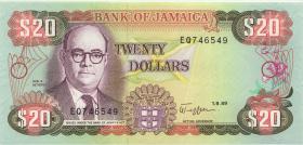 Jamaika / Jamaica P.072c 20 Dollars 1.9.1989 (1) 
