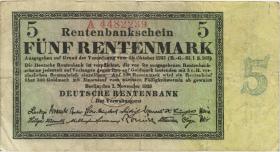 R.156b 5 Rentenmark 1923 7-stellig (3-) A 