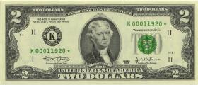 USA / United States P.516ar 2 Dollars 2003 K* Ersatznote /replacement (1) 
