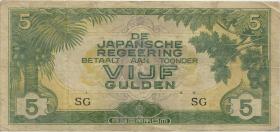 Ndl. Indien / Netherlands Indies P.124c 5 Gulden (1942) (3) 
