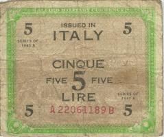 Italien / Italy P.M18b 5 Lire 1943 A (4) 