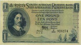 Südafrika / South Africa P.092d 1 Pound 13.3.1959 (Englisch) (2) 