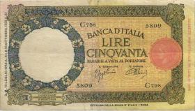 Italien / Italy P.057 50 Lire 18.7.1942 (3-) 
