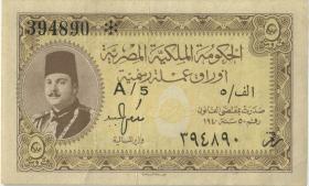 Ägypten / Egypt P.165a 5 Piaster (1940) (3+) 