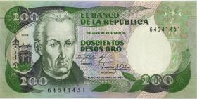 Kolumbien / Colombia P.429a 200 Pesos Oro 1983 (1) 