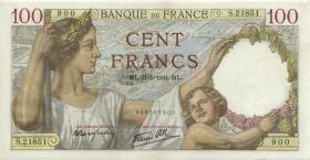 Frankreich / France P.094 100 Francs 21.5.1941 (1) 