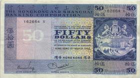 Hongkong P.184f 50 Dollars 1980 (3) 