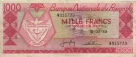 Ruanda / Rwanda P.10a 1000 Francs 1969 (3) 