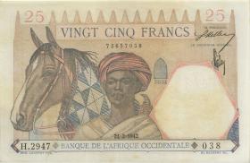 Franz. Westafrika / French West Africa P.27 25 Francs 1942 (2) 