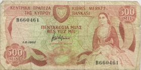 Zypern / Cyprus P.45 500 Mils 1982 (4) 
