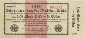 R.143d 1,05 Mark Gold = 1/4 Dollar 1923 (2) 
