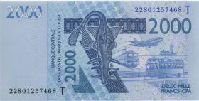 West-Afr.Staaten/West African States P.816Tw 2000 Francs 2022 (1) 