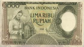 Indonesien / Indonesia P.063 5000 Rupien 1958 (3+) 