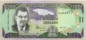 Jamaika / Jamaica P.080b 100 Dollars 2002 (1) 