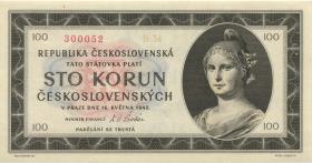 Tschechoslowakei / Czechoslovakia P.067s1 100 Kronen 1945 Specimen (1) 
