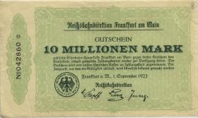 PS1219b Reichsbahn Frankfurt 10 Millionen Mark 1921 (3) 