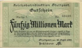 PS1373 Reichsbahn Stuttgart 50 Millionen Mark 1923 (2) 
