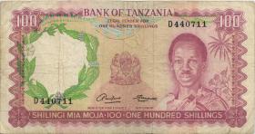 Tansania / Tanzania P.05a 100 Shillings (1966) (3-) 