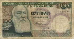 Belgisch-Kongo / Belgian Congo P.33b 100 Francs 1.7.1956 (3-) 