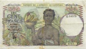 Franz. Westafrika / French West Africa P.40 100 Francs 1952 (3) 