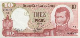Chile P.150b 10 Pesos 1976 (1) 