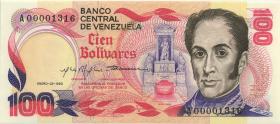 Venezuela P.059 100 Bolivares 1980 A 00001316 (1) 