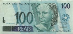 Brasilien / Brazil P.247b 100 Reais (1994-2003) (3+) 