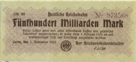 RVM-18c Reichsbahn Berlin 500 Milliarden Mark 1924 OB (1-) 