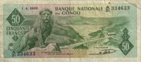 Kongo / Congo P.005 50 Francs 1.4.1962 (3) 