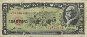 Kuba / Cuba P.091a  5 Pesos 1958 (3) 